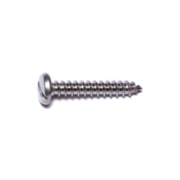 Midwest Fastener Sheet Metal Screw, #8 x 1 in, 18-8 Stainless Steel Pan Head Slotted Drive, 20 PK 62384 - main